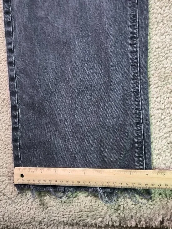 Old Navy Sky-Hi Wide Leg Jeans Womens Size 6 Tall Extra High Rise Gray F879 - Picture 10 of 11